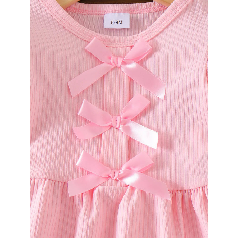 Children’s Bow Ribbed Top and Shorts Set Apparel and Accessories