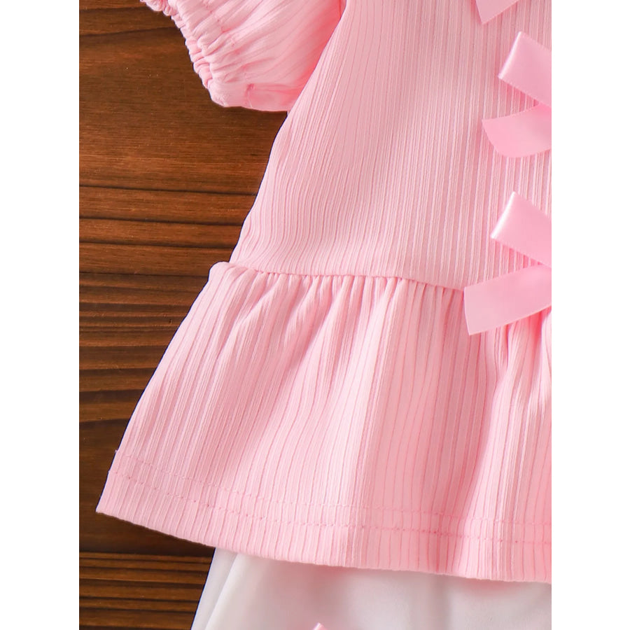 Children’s Bow Ribbed Top and Shorts Set Apparel and Accessories