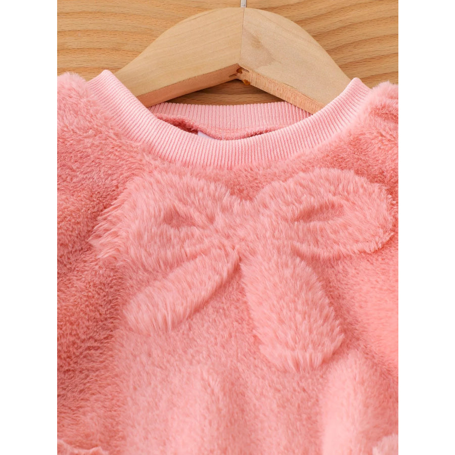 Children’s Bow Round Neck Top and Pants Set Apparel and Accessories