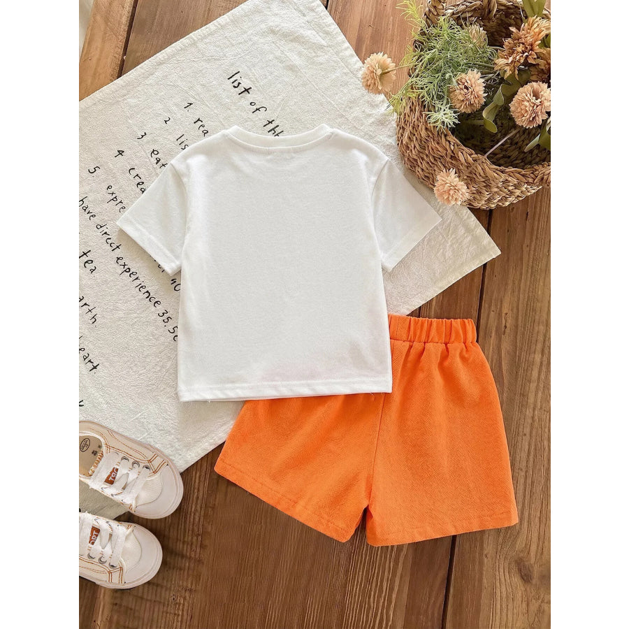 Children’s Bow Round Neck Top and Shorts Set Apparel and Accessories