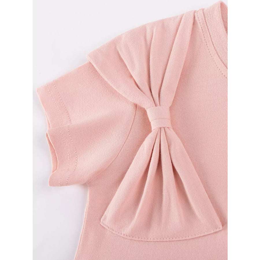 Children’s Bow Short Sleeve Dress Apparel and Accessories