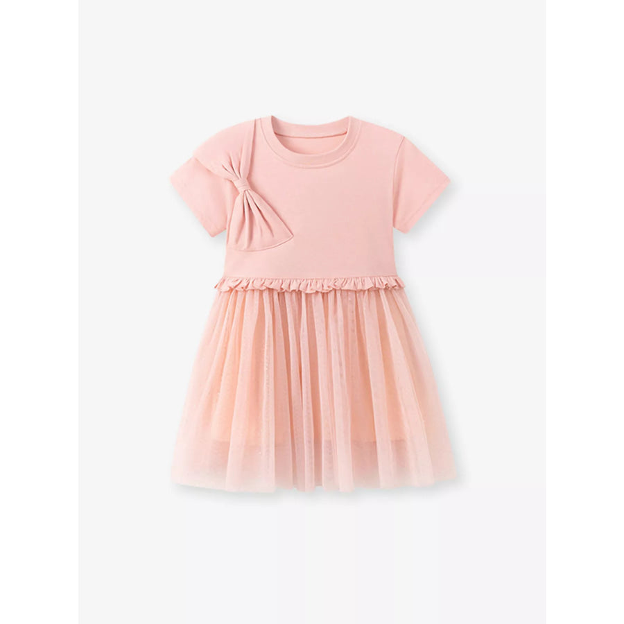 Children’s Bow Short Sleeve Dress Apparel and Accessories