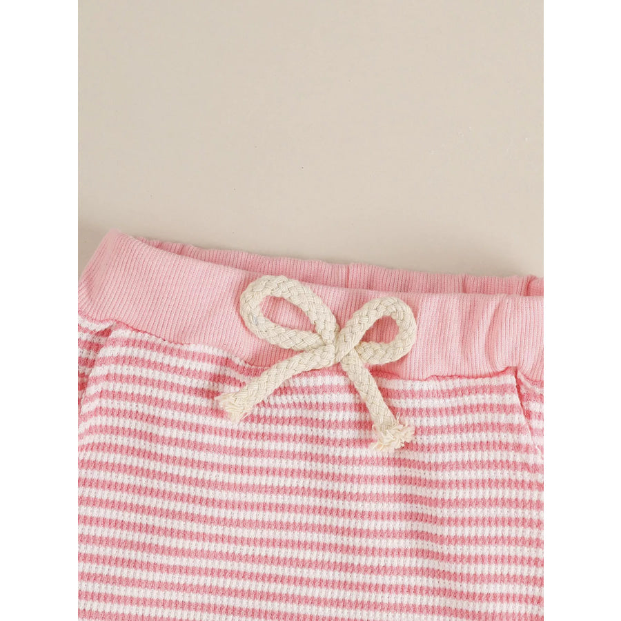 Children’s Bow Striped Top and Pants Set Apparel and Accessories
