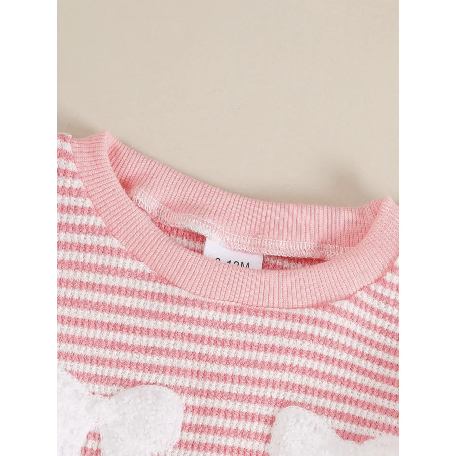 Children’s Bow Striped Top and Pants Set Apparel and Accessories