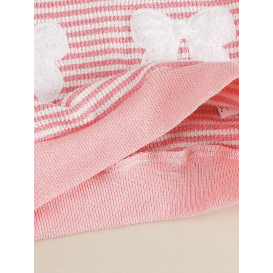 Children’s Bow Striped Top and Pants Set Apparel and Accessories