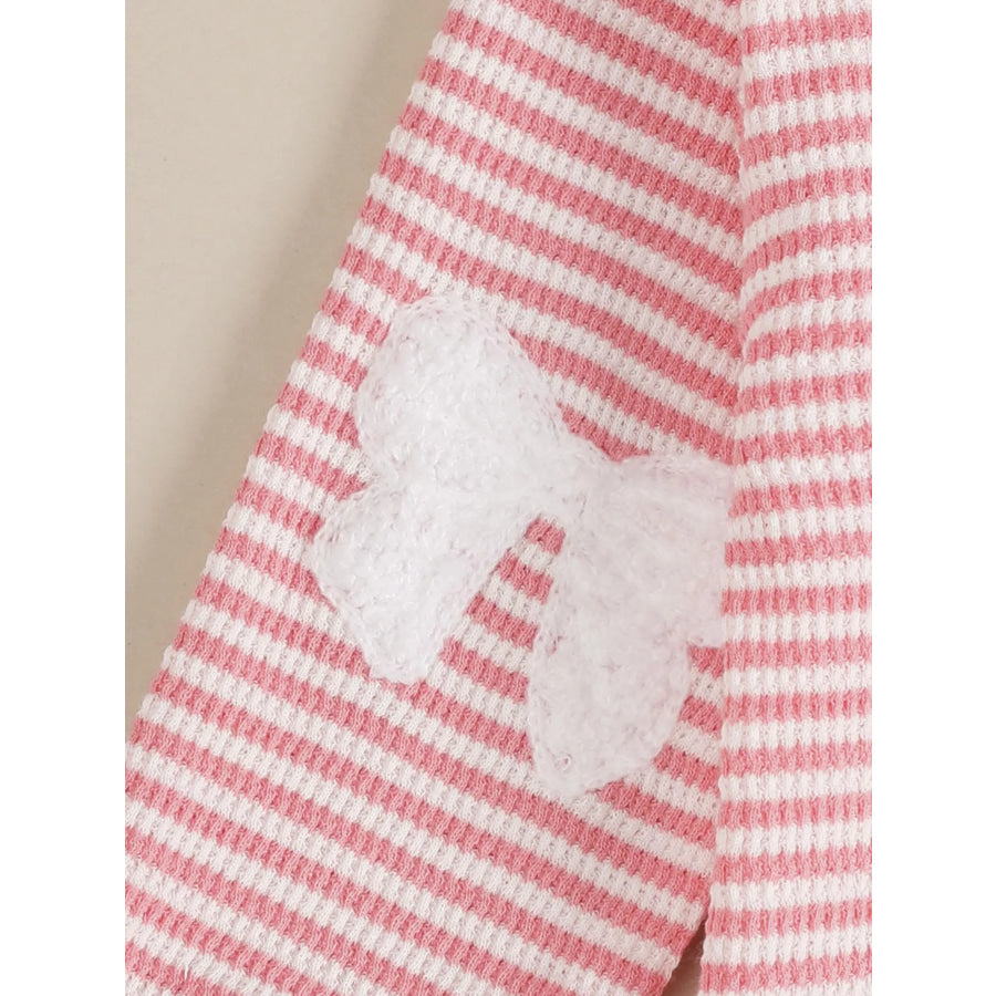 Children’s Bow Striped Top and Pants Set Apparel and Accessories