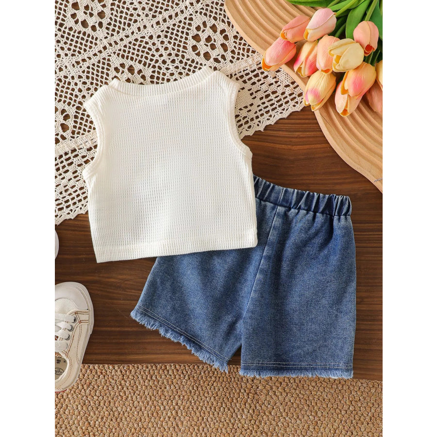 Children’s Bow Tank and Denim Shorts Set Apparel and Accessories