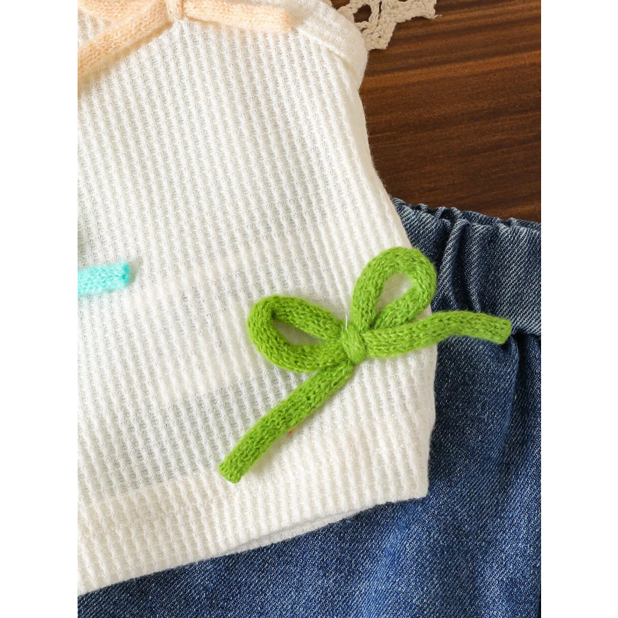 Children’s Bow Tank and Denim Shorts Set Apparel and Accessories