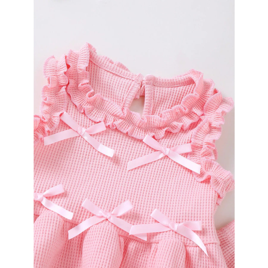 Children’s Bow Waffle Knit Top and Pants Set Apparel and Accessories