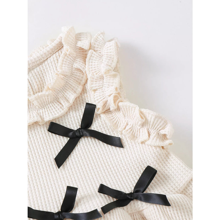 Children’s Bow Waffle Knit Top and Pants Set Apparel and Accessories
