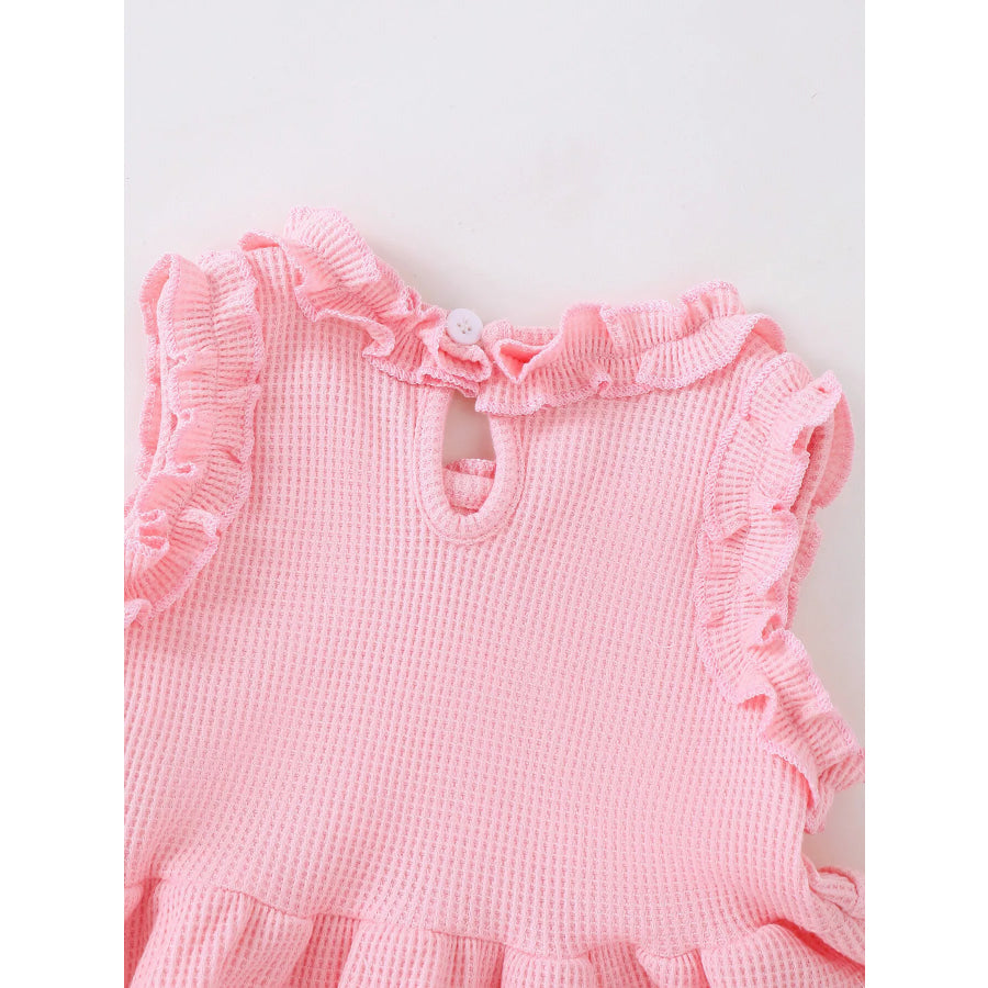 Children’s Bow Waffle Knit Top and Pants Set Apparel and Accessories