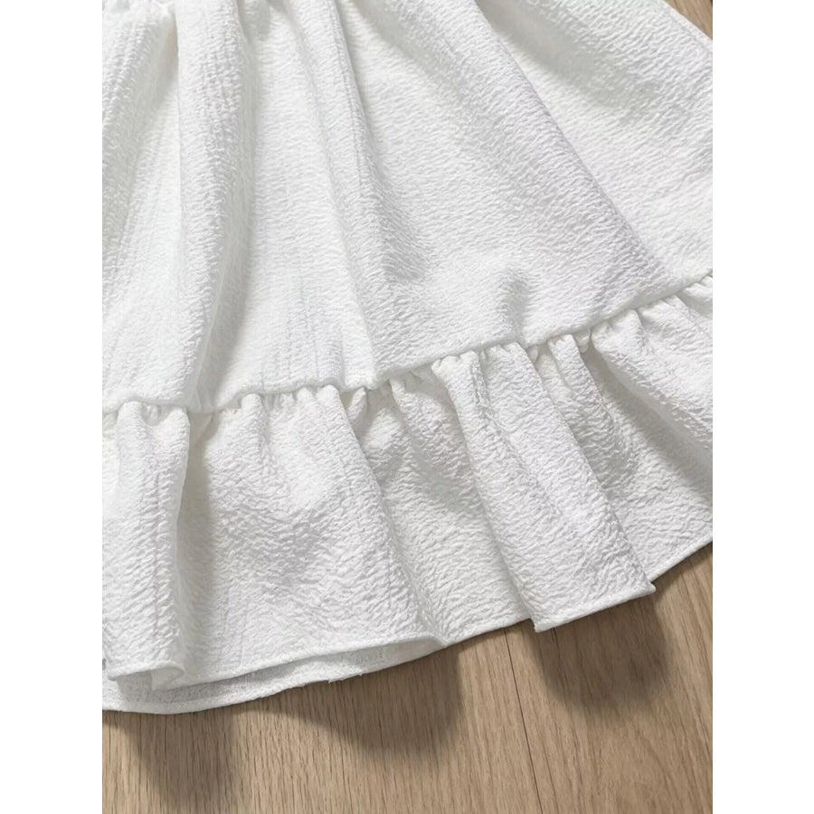 Children’s Bowknot Decor Ruffle Hem Sleeveless Dress Apparel and Accessories