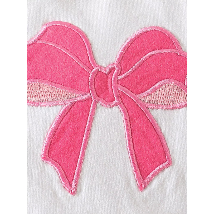 Children’s Bowknot Print Ruffle Trim 3 Piece Set Apparel and Accessories