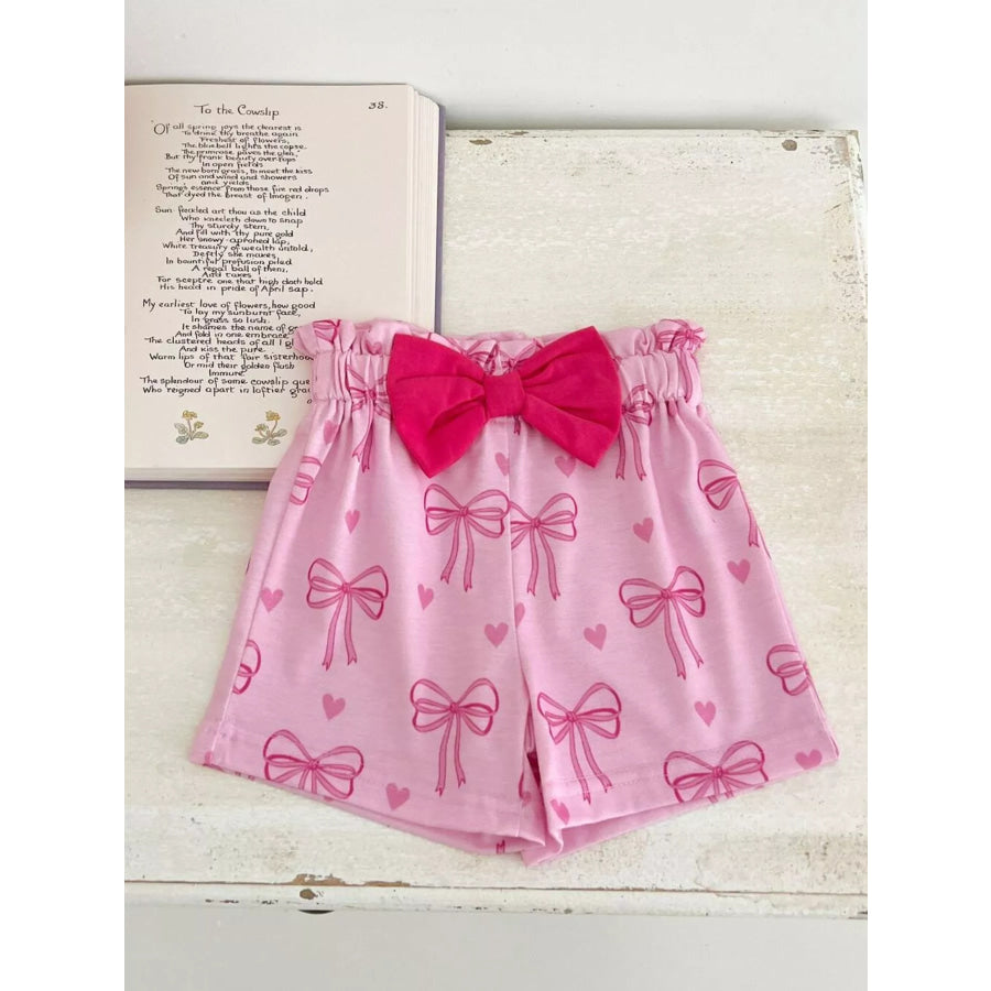 Children’s Bowknot Ruffle Sleeve Top and Shorts Set Apparel and Accessories