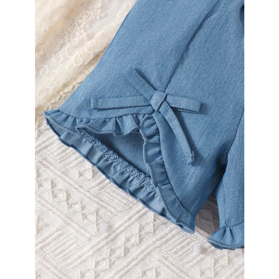Children’s Bowknot Ruffle Trim Top and Shorts Set Apparel and Accessories
