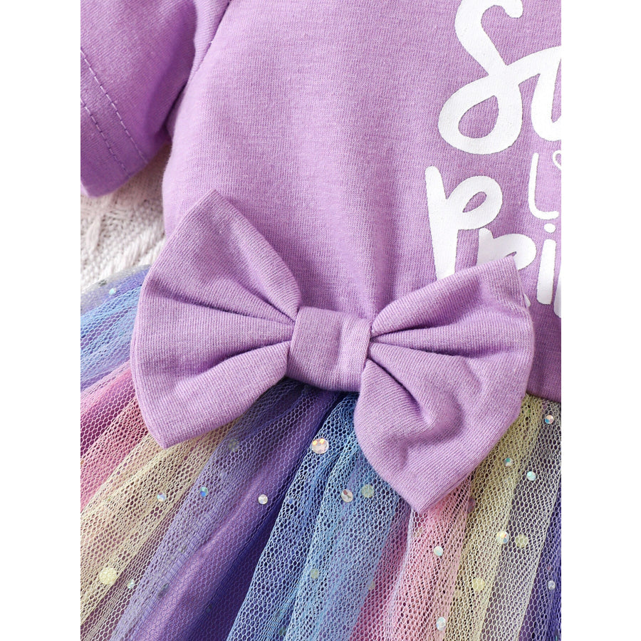 Children’s Bowknot Tulle Dress with Headband Apparel and Accessories