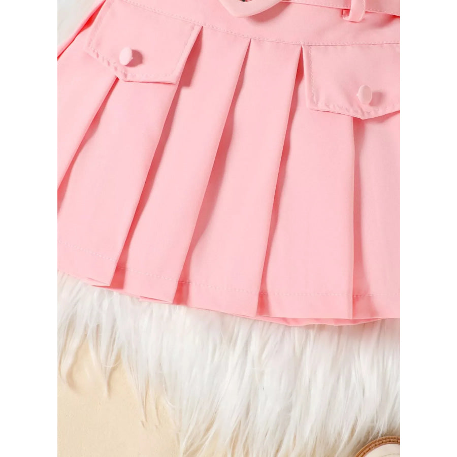 Children’s Bowknot Vest & Pleated Skirt Set Apparel and Accessories