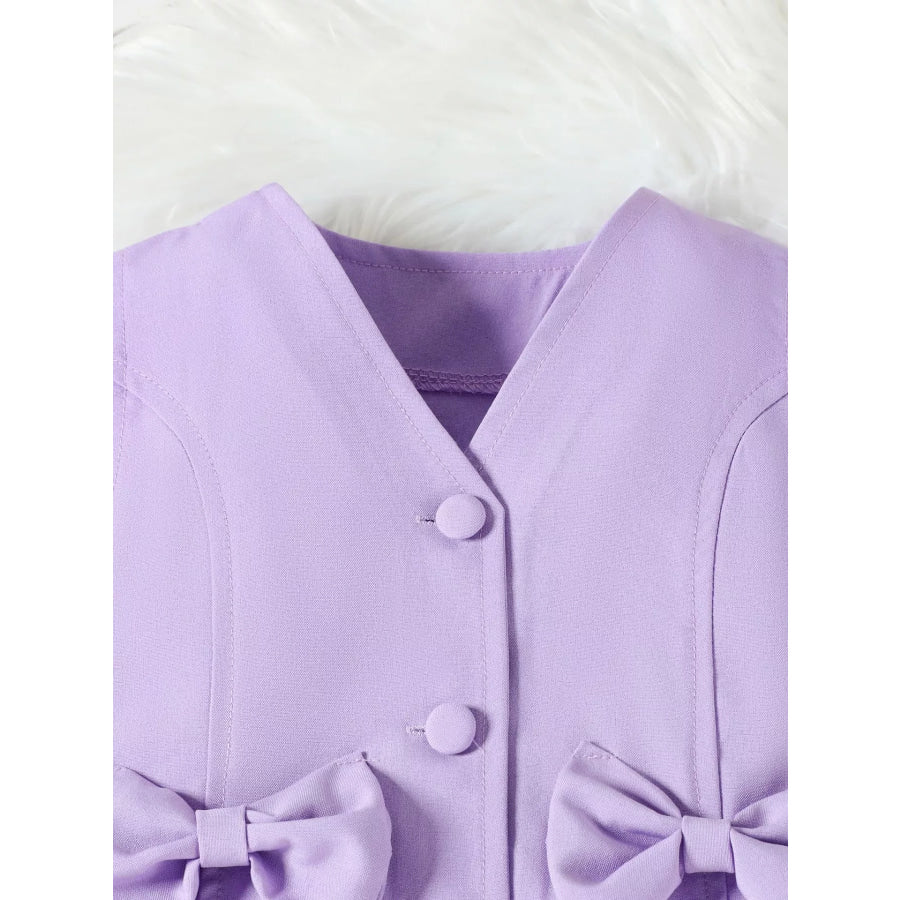 Children’s Bowknot Vest & Pleated Skirt Set Apparel and Accessories