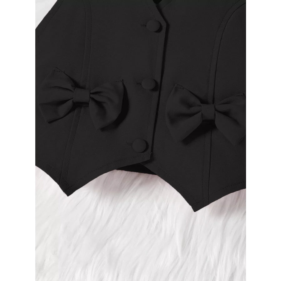 Children’s Bowknot Vest & Pleated Skirt Set Apparel and Accessories