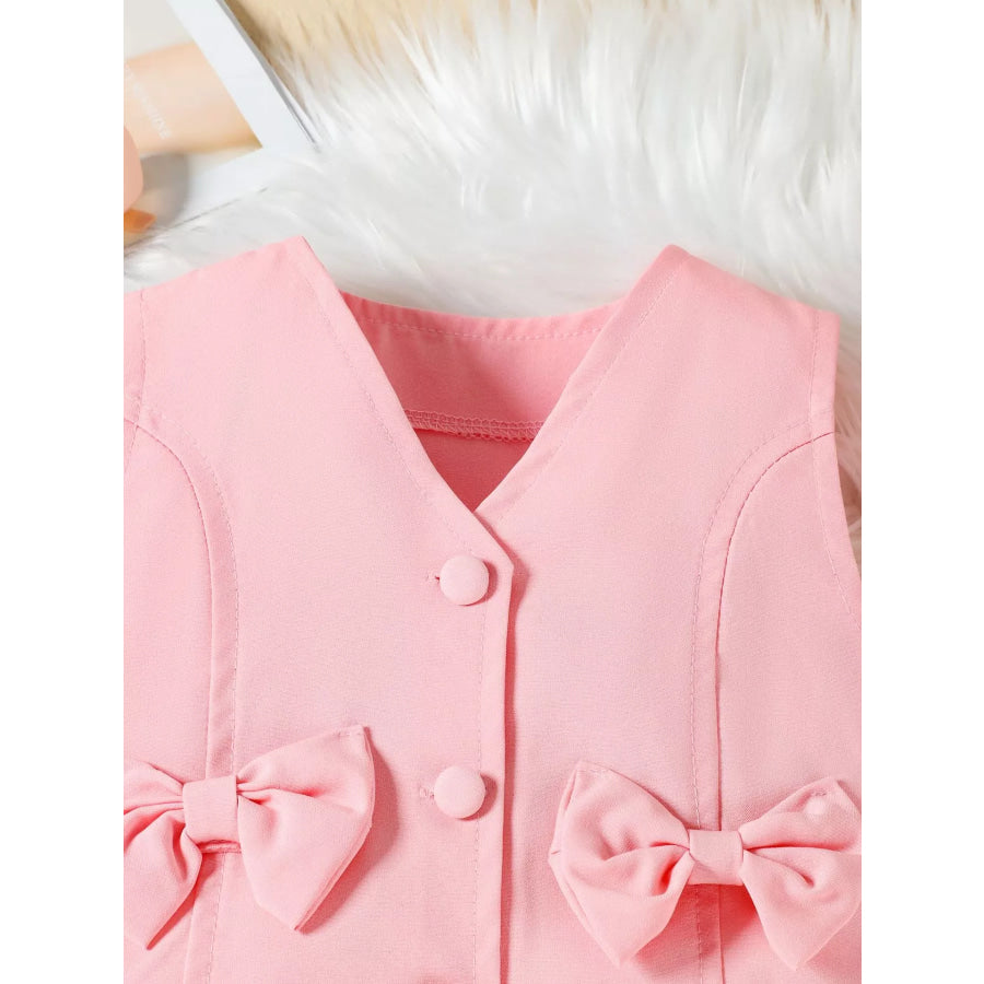 Children’s Bowknot Vest & Pleated Skirt Set Apparel and Accessories