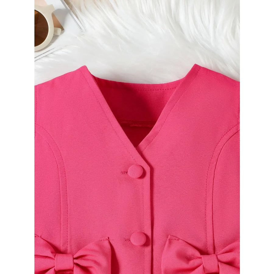 Children’s Bowknot Vest & Pleated Skirt Set Apparel and Accessories