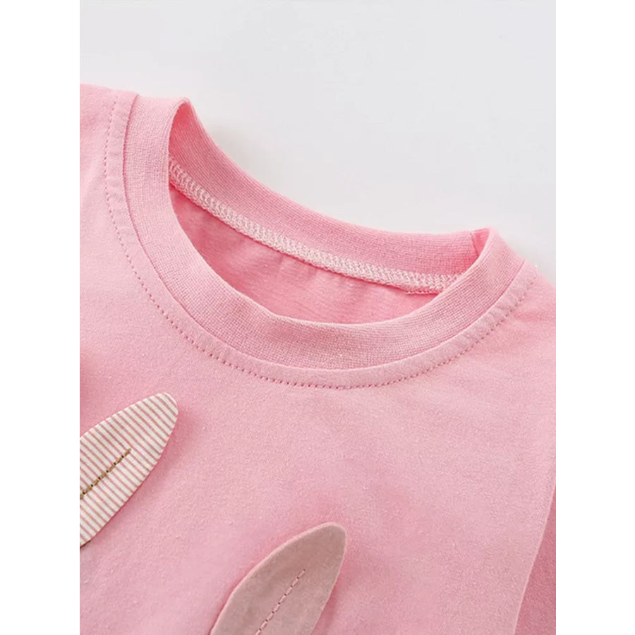 Children’s Bunny Applique Long Sleeve T-Shirt Apparel and Accessories