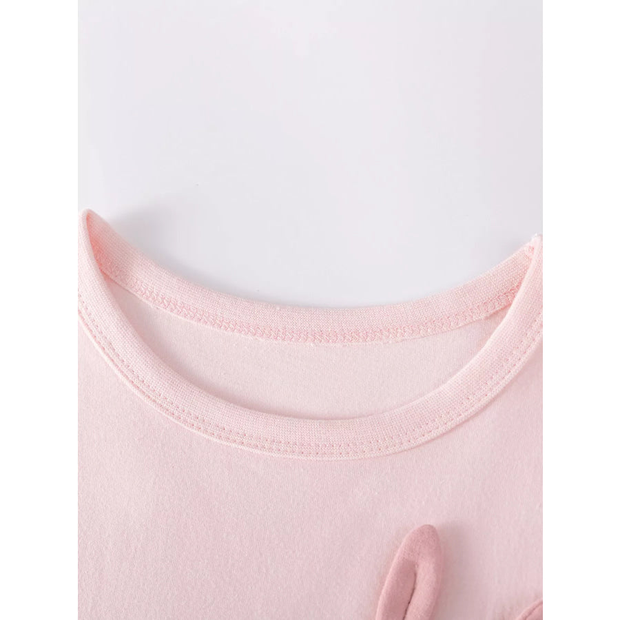 Children’s Bunny Applique Peplum Top & Floral Print Leggings Set Apparel and Accessories