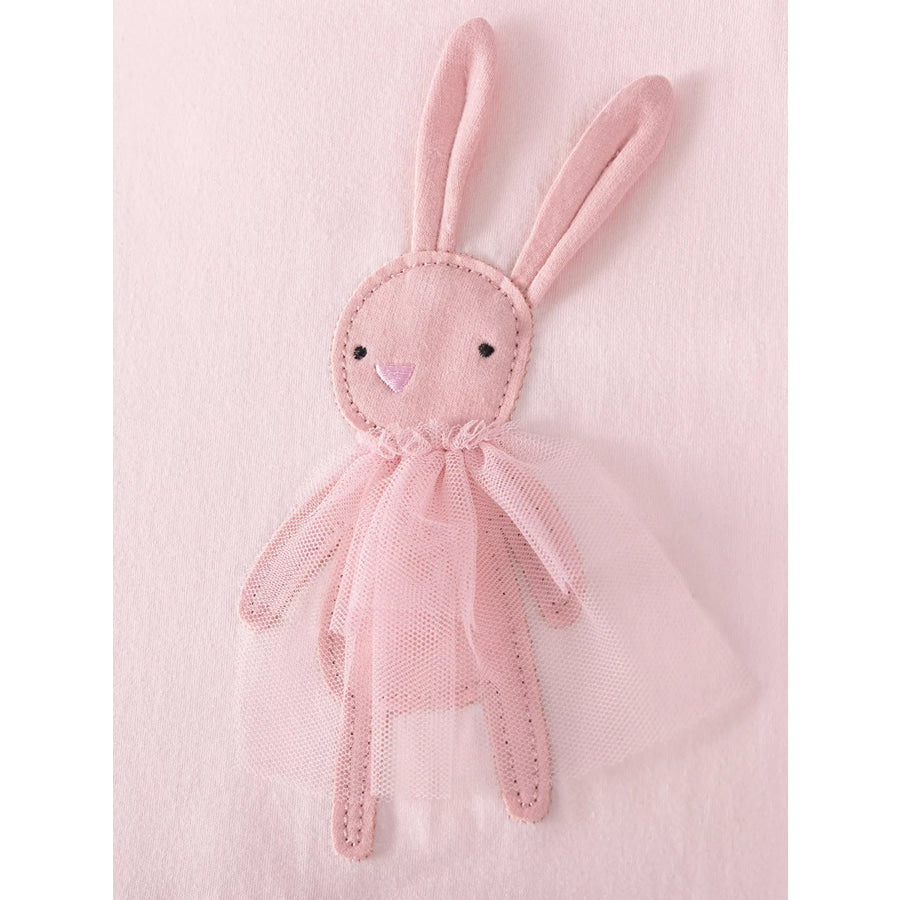 Children’s Bunny Applique Peplum Top & Floral Print Leggings Set Apparel and Accessories