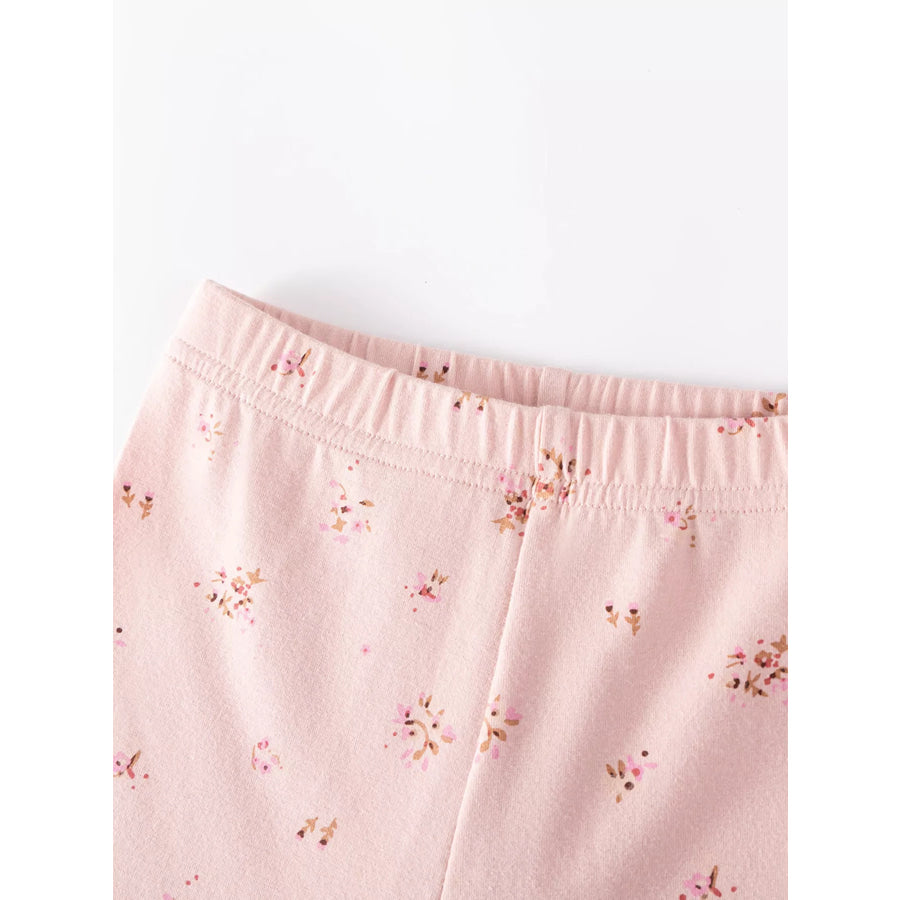 Children’s Bunny Applique Peplum Top & Floral Print Leggings Set Apparel and Accessories