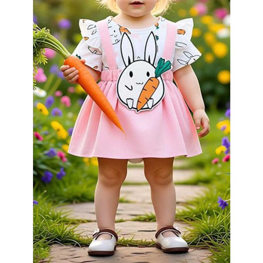 Children’s Bunny Applique Short Sleeve Dress Apparel and Accessories