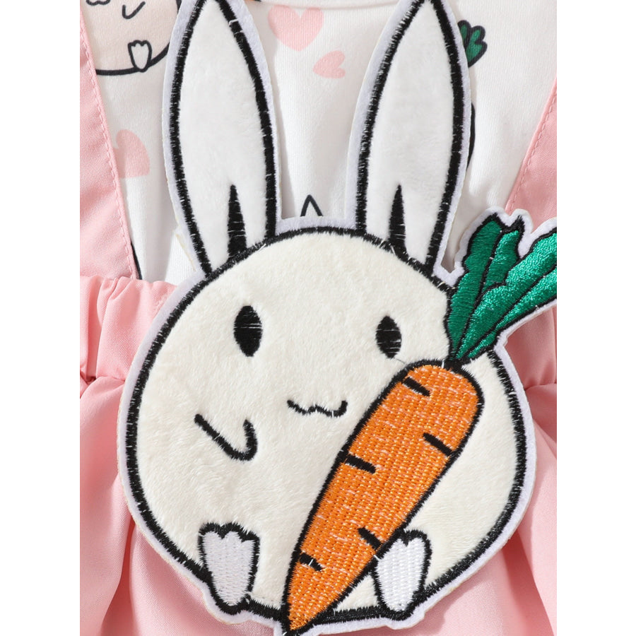 Children’s Bunny Applique Short Sleeve Dress Apparel and Accessories