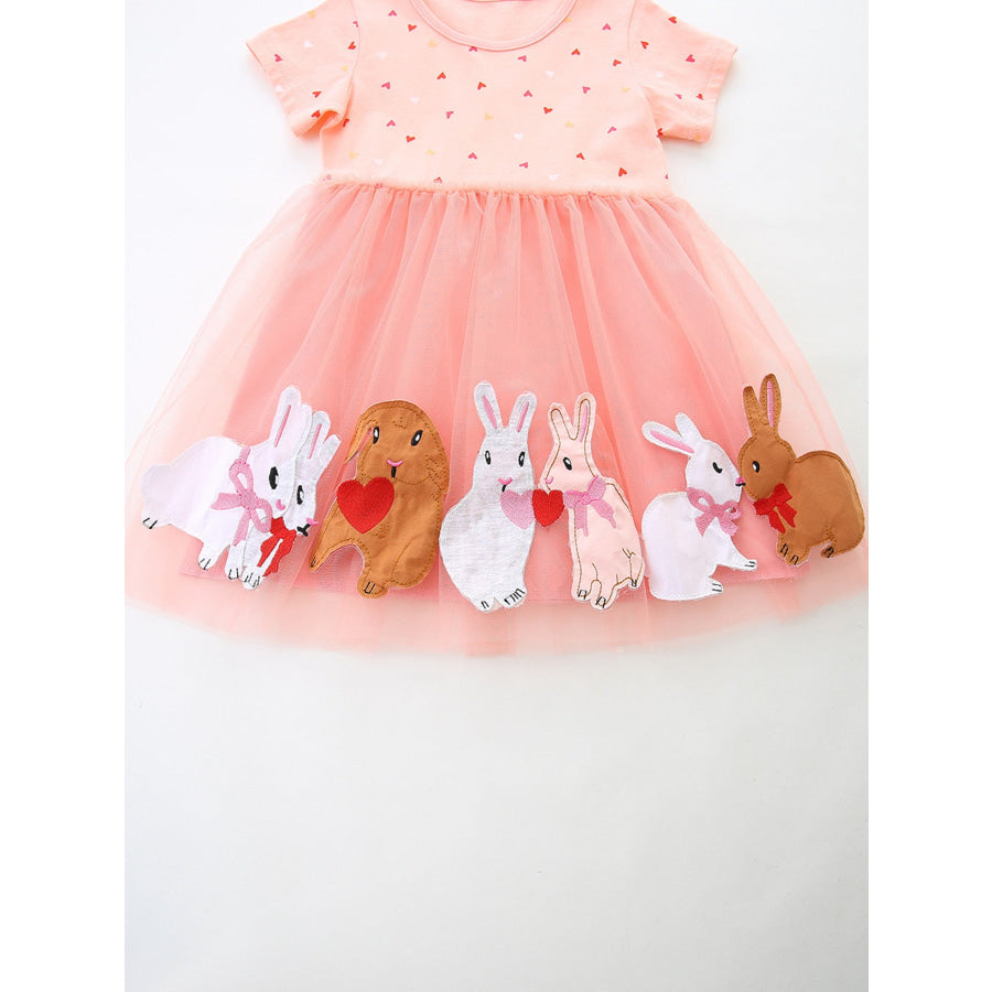 Children’s Bunny Applique Tulle Dress Apparel and Accessories