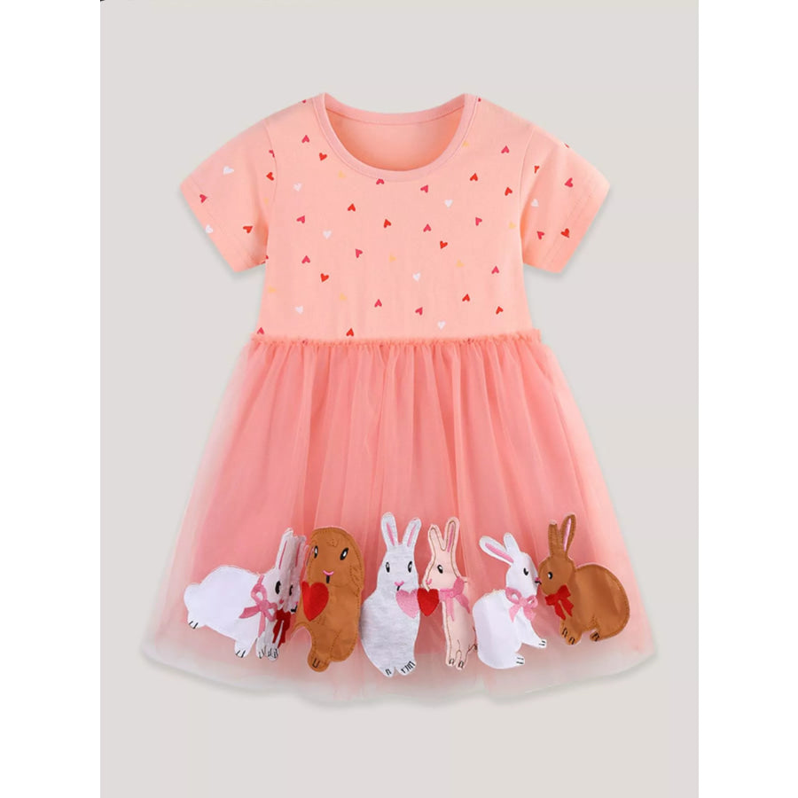 Children’s Bunny Applique Tulle Dress Apparel and Accessories