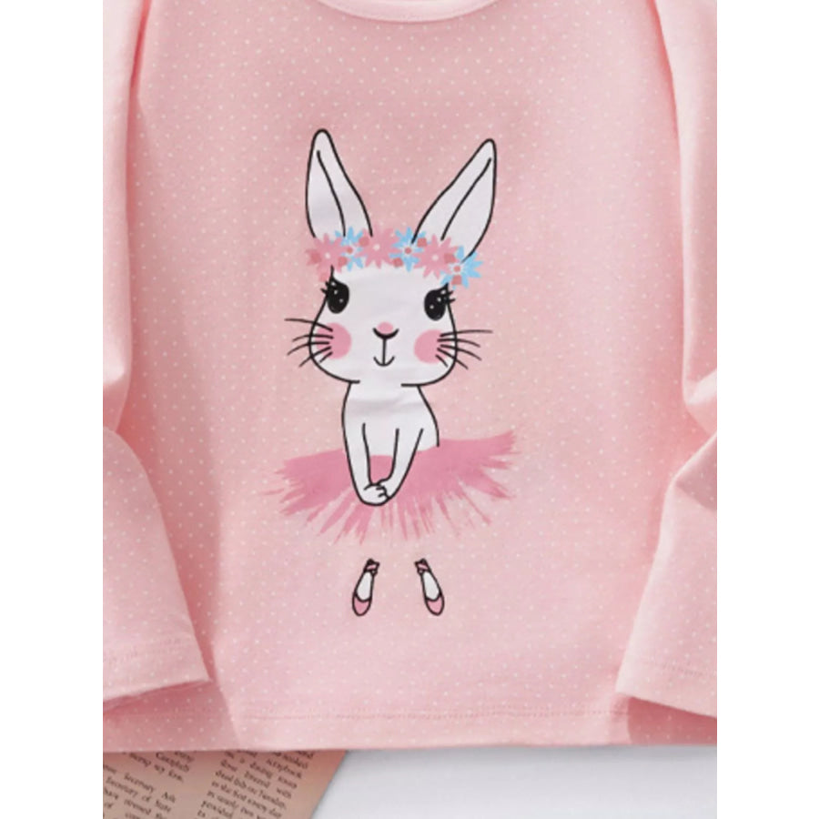 Children’s Bunny Ballerina Graphic Long Sleeve T-Shirt Apparel and Accessories