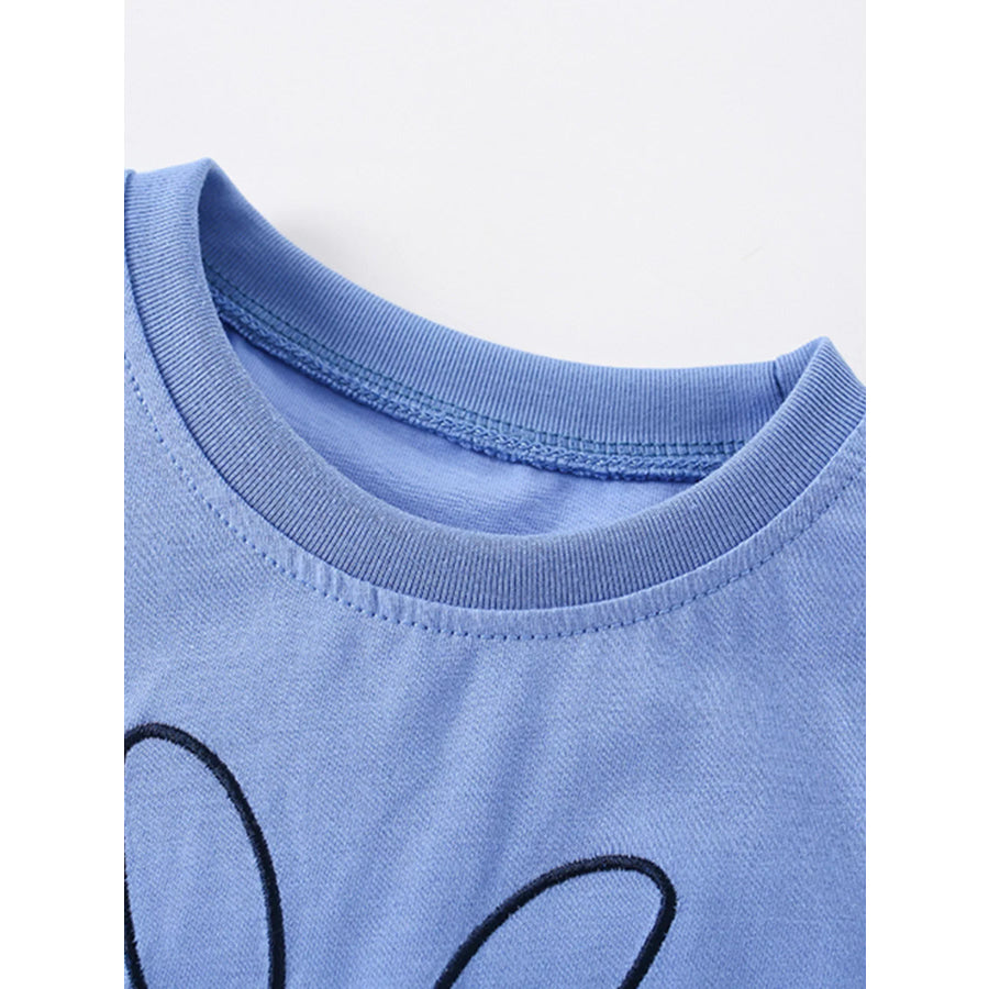 Children’s Bunny & Daisy Graphic Ruffle Sleeve T-Shirt Apparel and Accessories