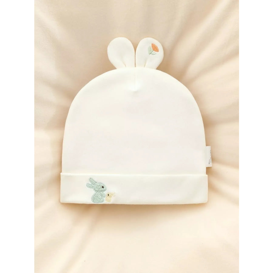Children’s Bunny Ears Embroidered Hat Pastel Yellow / One Size Apparel and Accessories