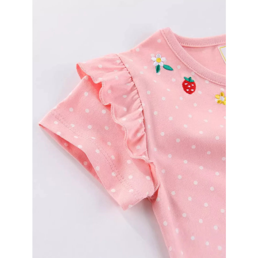 Children’s Bunny Embroidered Polka Dot Dress Apparel and Accessories