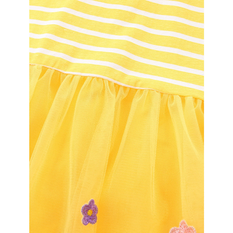 Children’s Bunny & Floral Striped Tulle Dress Apparel and Accessories