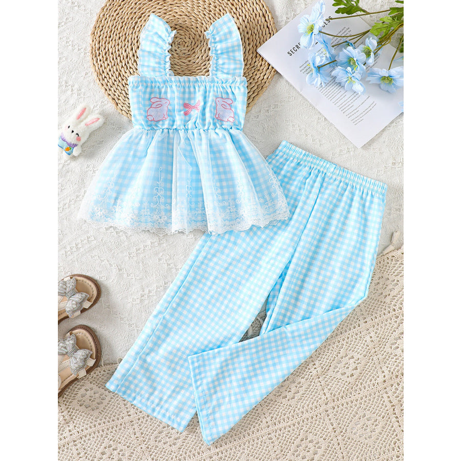 Children’s Bunny Gingham Top and Pants Set Apparel and Accessories
