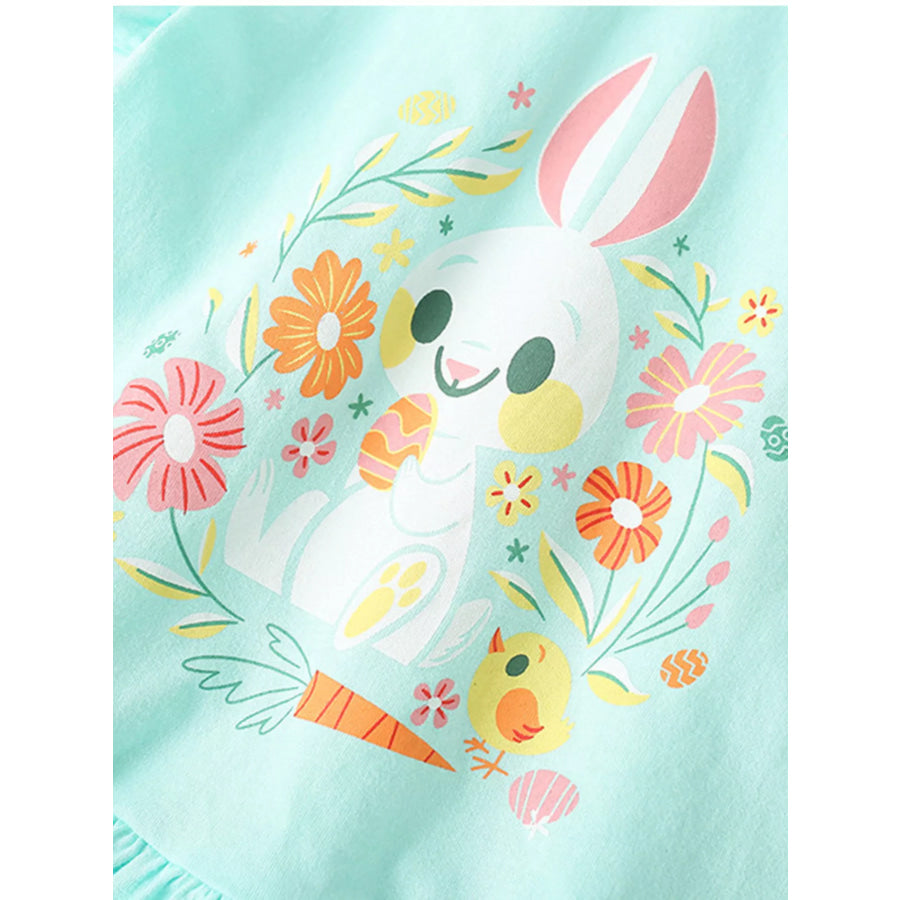 Children’s Bunny Graphic Ruffle Hem T-Shirt Apparel and Accessories