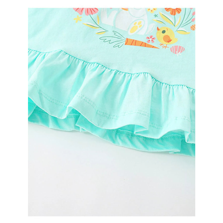 Children’s Bunny Graphic Ruffle Hem T-Shirt Apparel and Accessories