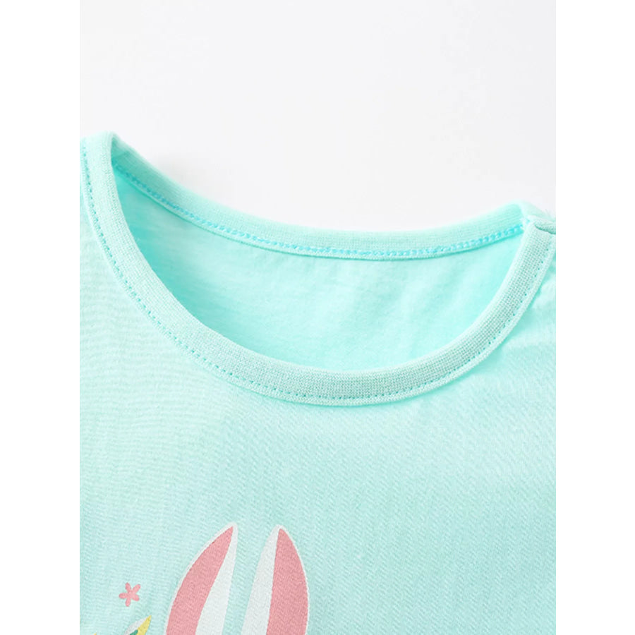 Children’s Bunny Graphic Ruffle Hem T-Shirt Apparel and Accessories