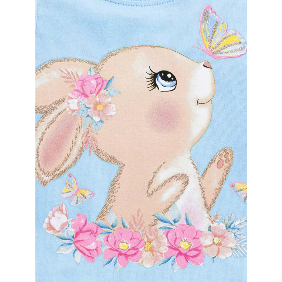 Children’s Bunny Graphic Ruffled Top Apparel and Accessories