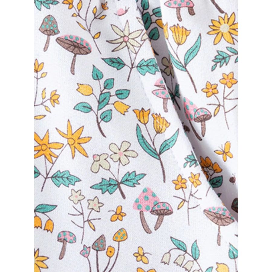 Children’s Bunny Graphic Sweatshirt and Floral Wide-Leg Pant Set Apparel and Accessories