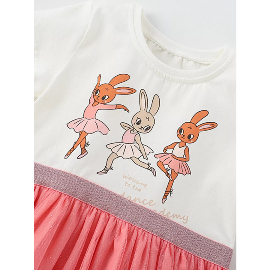 Children’s Bunny Graphic Tulle Dress Apparel and Accessories