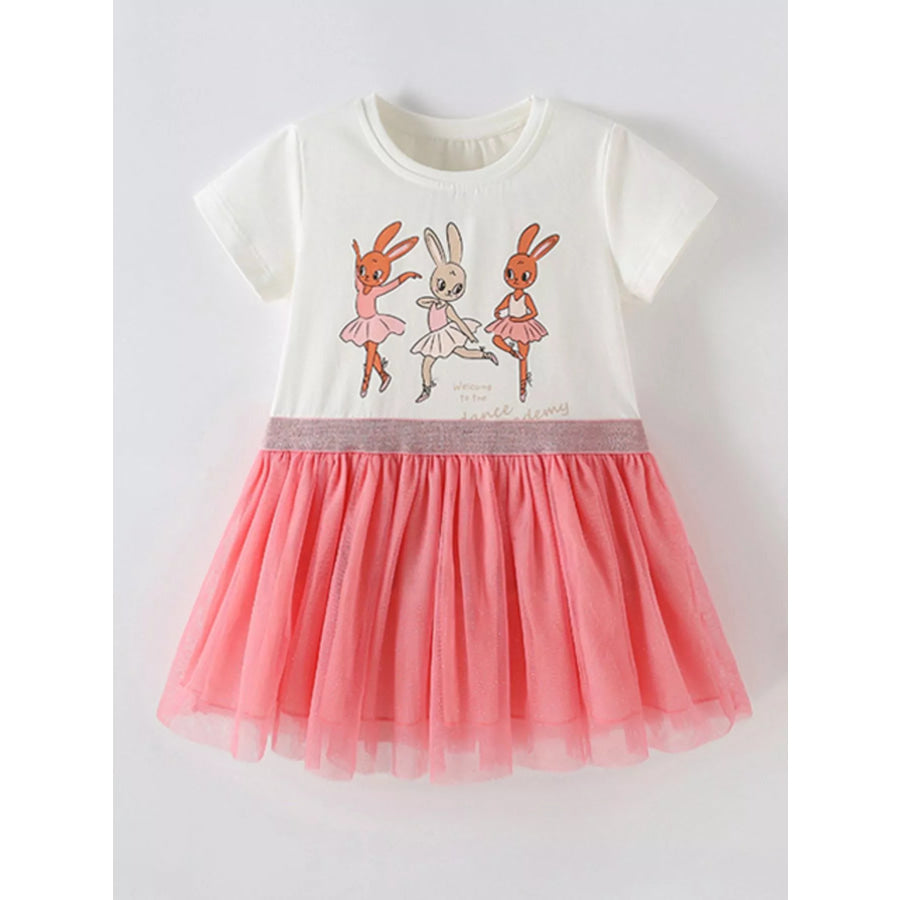 Children’s Bunny Graphic Tulle Dress Apparel and Accessories
