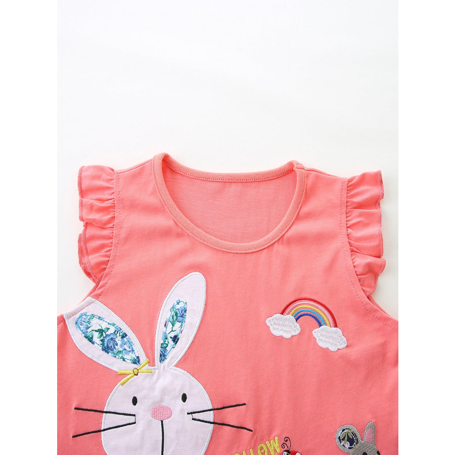 Children’s Bunny Heart Print Top and Shorts Set Apparel and Accessories