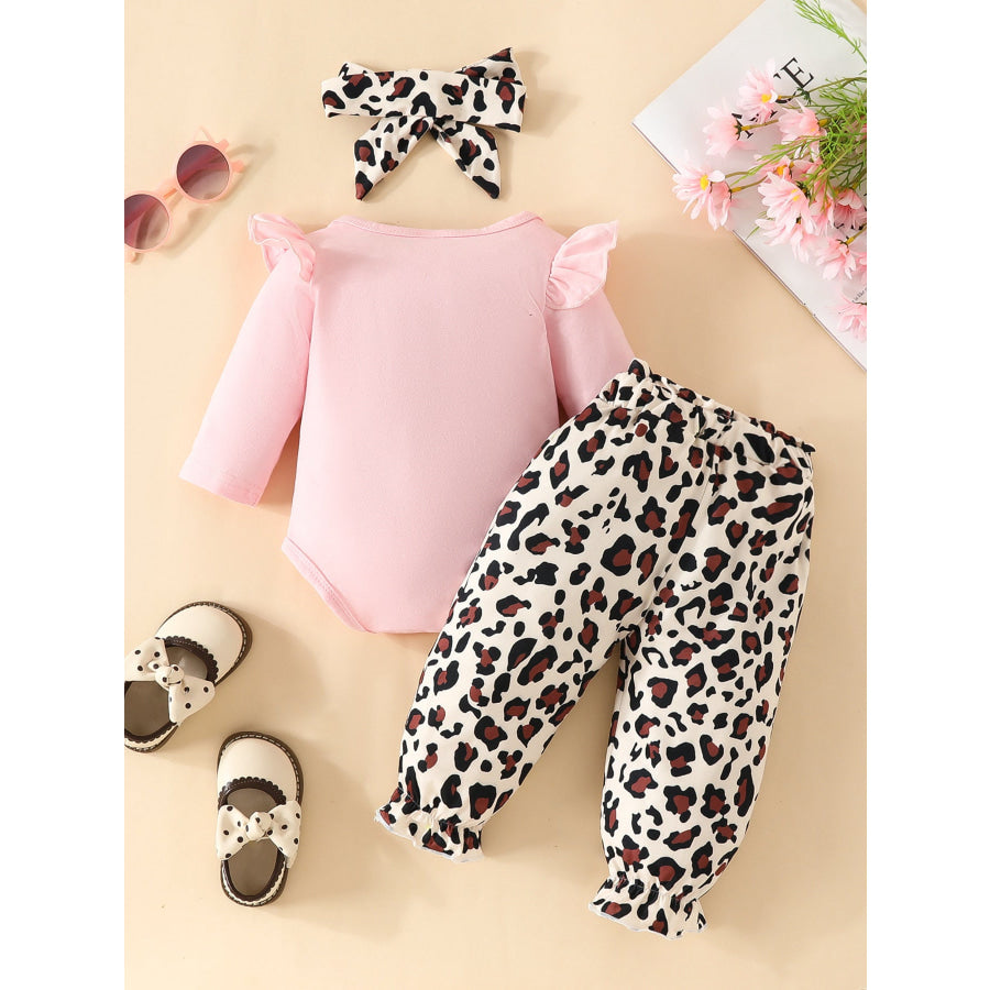 Children’s Bunny Long Sleeve Bodysuit and Pants Set with Headscarf Apparel and Accessories