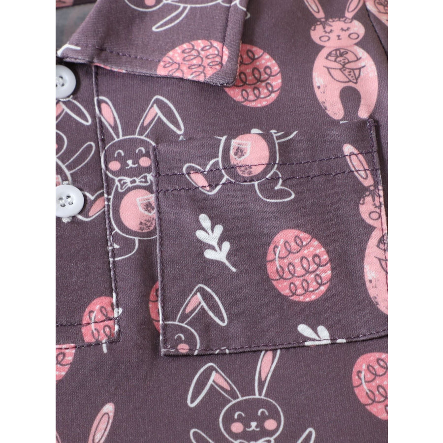 Children’s Bunny Print Short Sleeve Shirt Apparel and Accessories