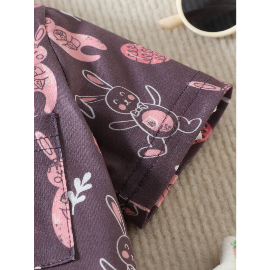 Children’s Bunny Print Short Sleeve Shirt Apparel and Accessories